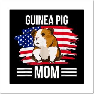 USA Flag 4th Of July Mothers Day Merica Guinea Pig Posters and Art